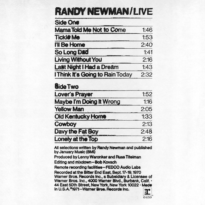 Randy Newman - Live