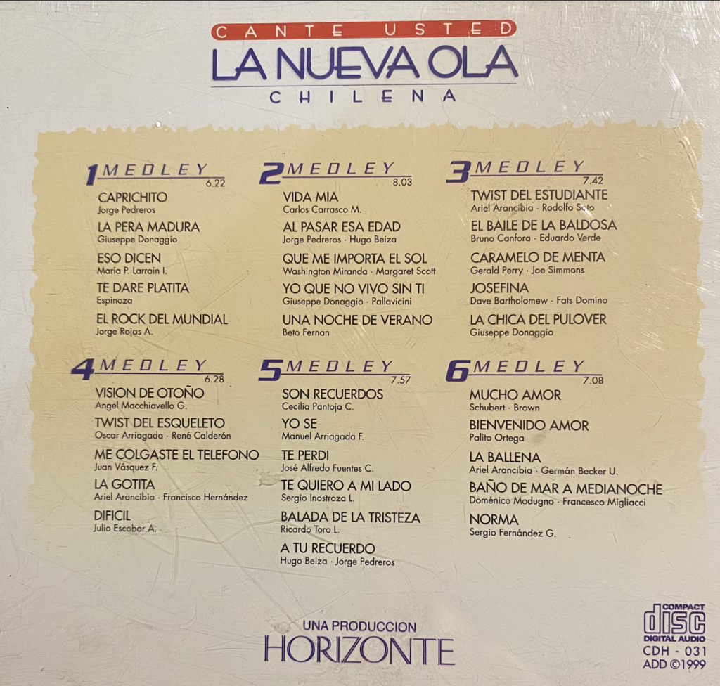 V/A – Cante usted La Nueva Ola Chilena [1999] Ed. CHI – Second Hand