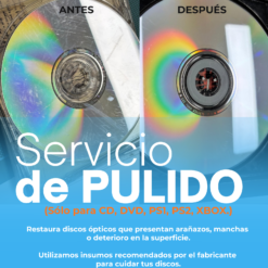 Pulido Profesional de CD, DVD, PS1, PS2, XBOX. (SERVICIO PRESENCIAL EN TIENDA Providencia)
