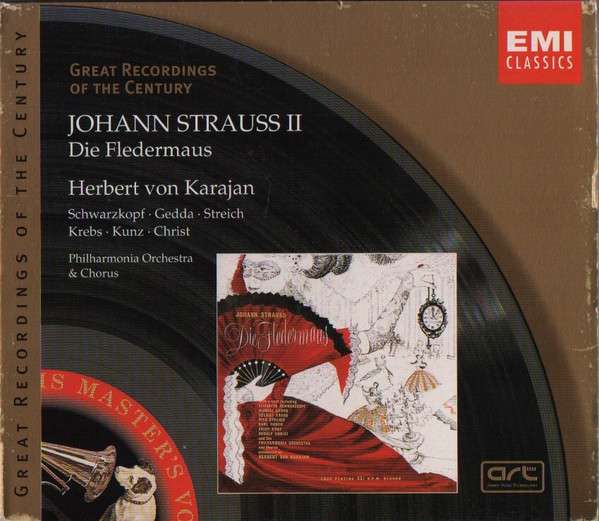 Johann Strauss II - Schwarzkopf • Gedda • Streich • Krebs • Kunz • Christ • Philharmonia Orchestra & Chorus • Herbert von Karajan – Die Fledermaus