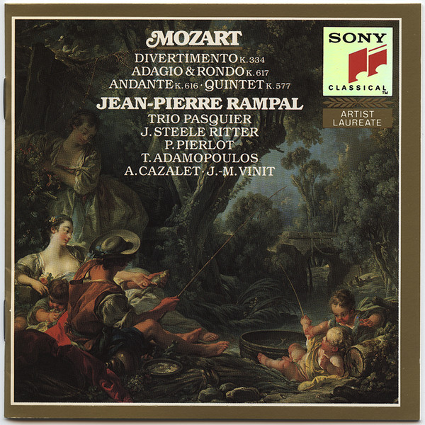 Mozart*, Jean-Pierre Rampal, Trio Pasquier, J. Steele Ritter*, P.Pierlot*, T. Adamopoulos*, A. Cazalet*, J.-M. Vinit* - Divertimento, K.334 – Adagio And Rondo, K.617 – Andante, K.616 – Quintet, K.557